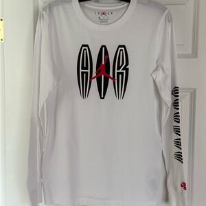 Jordan Boy’s White Tee with Red Logo